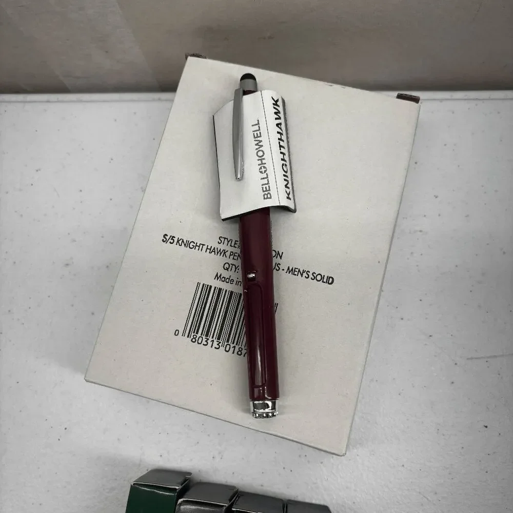 Bell Howell 5 New Knight Hawk Pens 1 of Each Color‎ Red Green Gray Black Blue